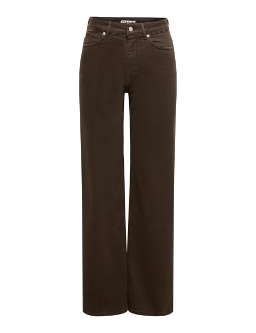 JEANS CINTURA ALTA WIDE LEG  MARRÓN