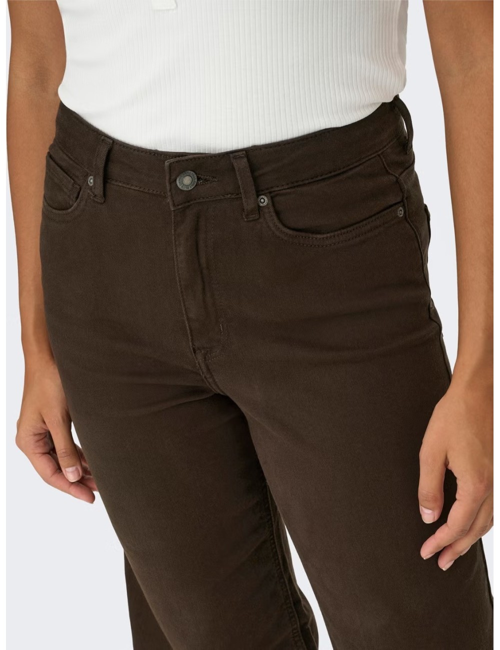 JEANS CINTURA ALTA WIDE LEG  MARRÓN