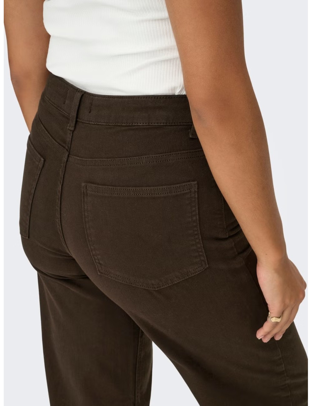 JEANS CINTURA ALTA WIDE LEG  MARRÓN