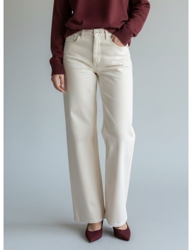 PANTALÓN WIDE DENIM BEIGE