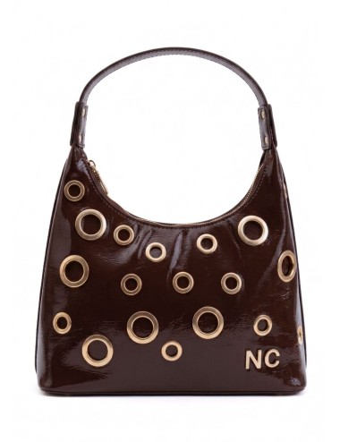 BOLSO GÓNDOLA CHAROL OJALES MARRÓN