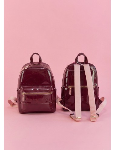 MOCHILA DE CHAROL BURDEOS