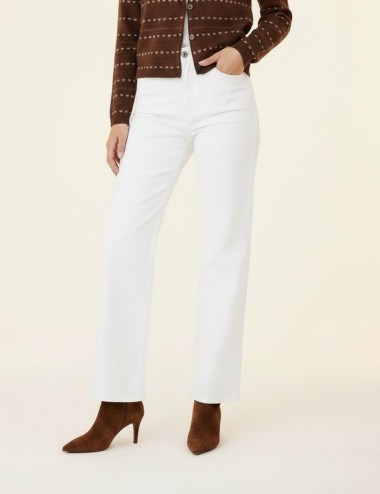 JEANS CINTURA ALTA CORTE WIDE LEG BLANCO