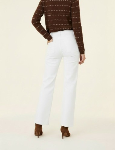 JEANS CINTURA ALTA CORTE WIDE LEG BLANCO