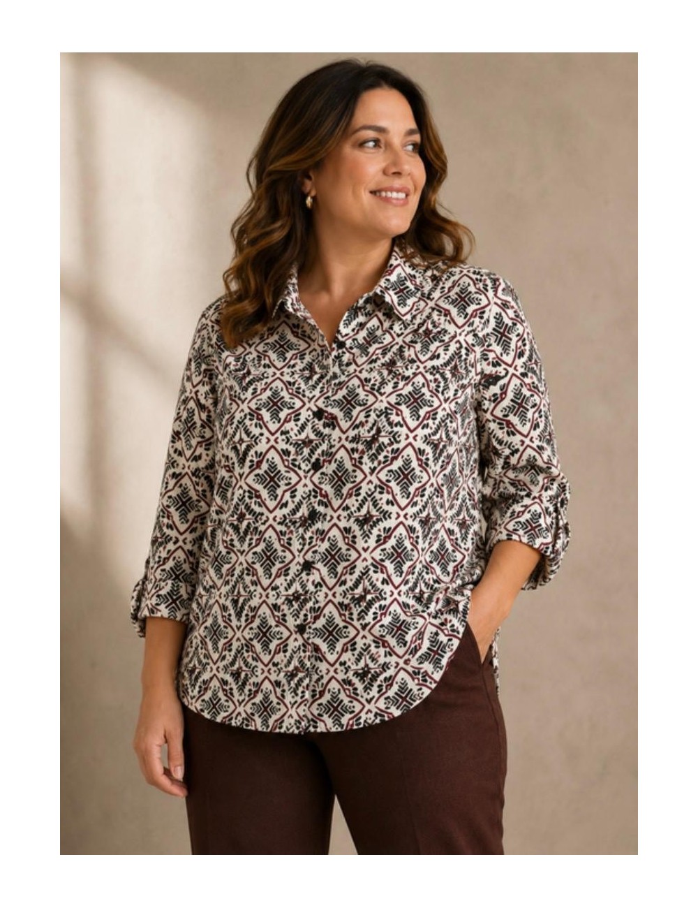 CAMISA ESTAMPADO GEOMÉTRICO ÉTNICO