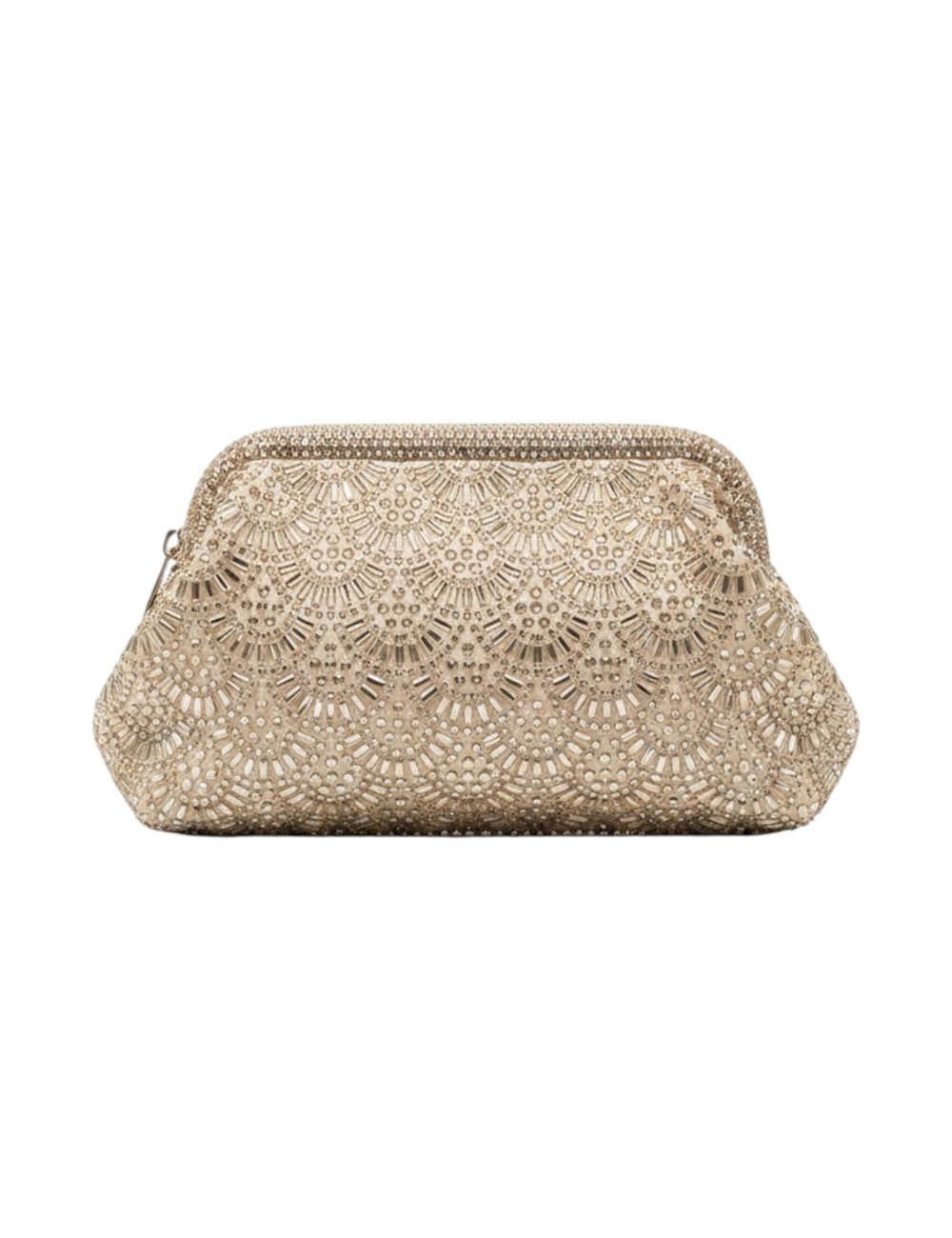 BOLSO DE FIESTA CON ABALORIOS ORO