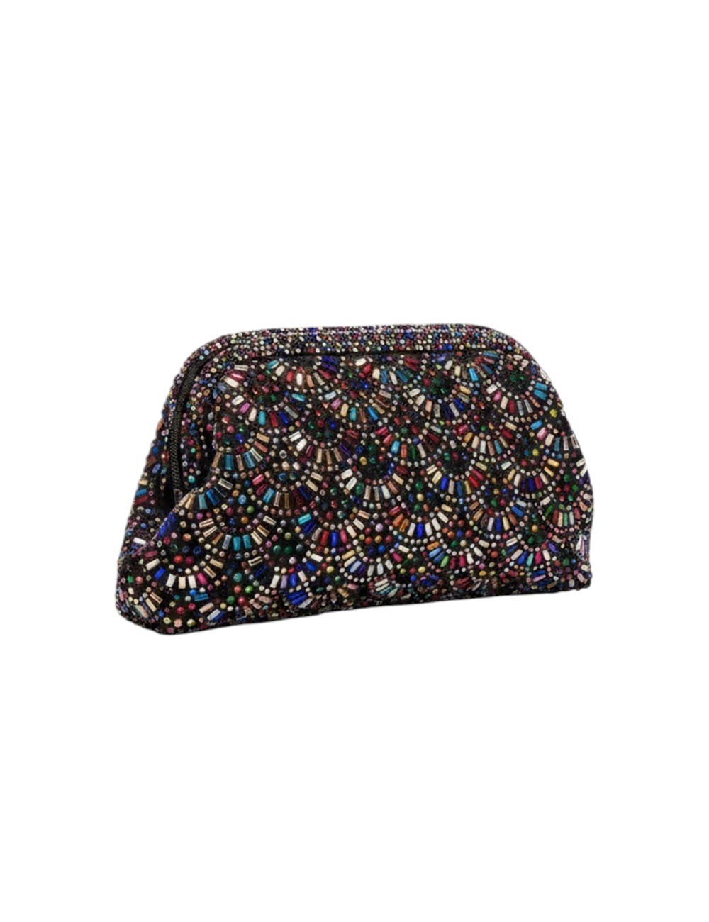 BOLSO DE FIESTA CON ABALORIOS MULTICOLOR