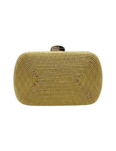 CLUTCH RAFIA TRENZADA ORO