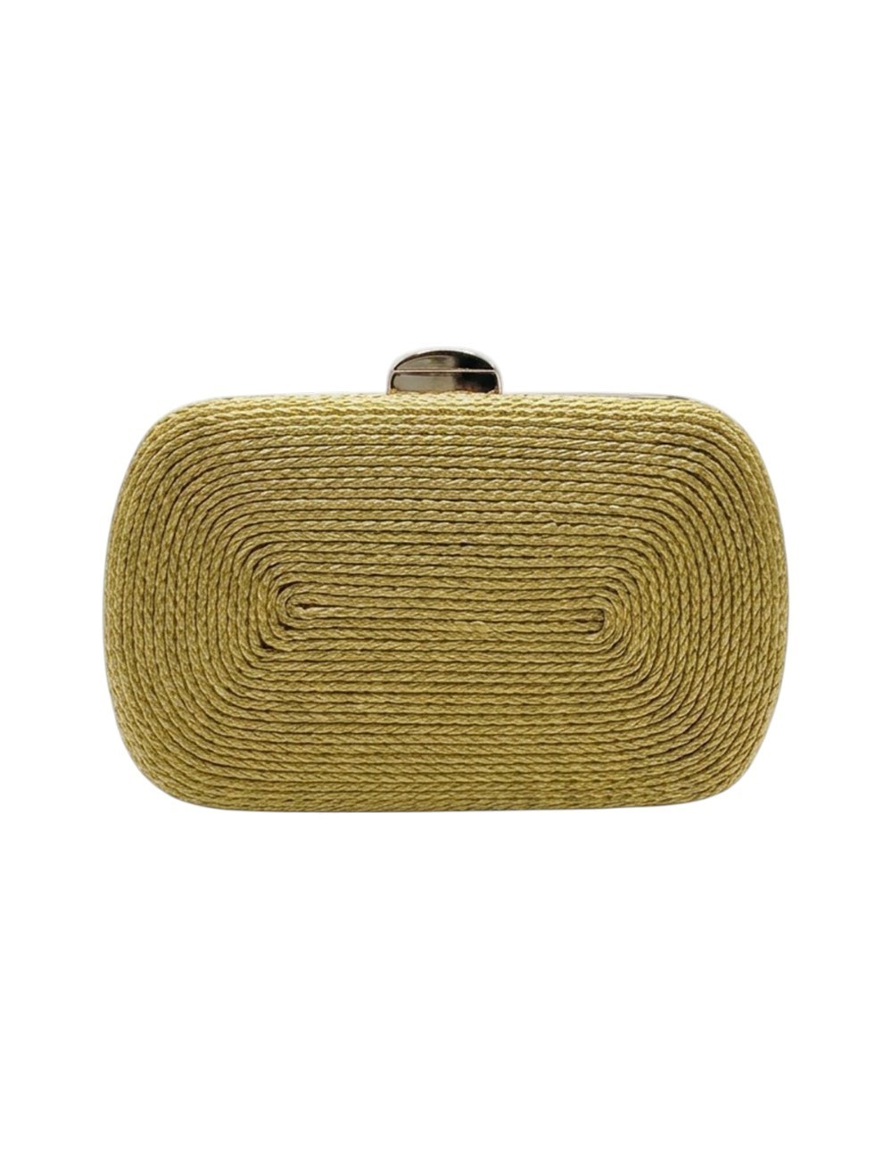 CLUTCH RAFIA TRENZADA ORO