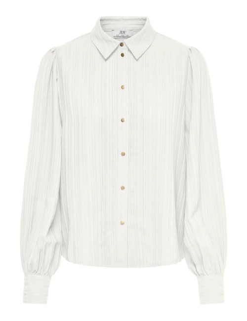 CAMISA TEXTURIZADA CON MANGAS ABULLONADAS BLANCA