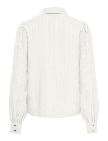 CAMISA TEXTURIZADA CON MANGAS ABULLONADAS BLANCA