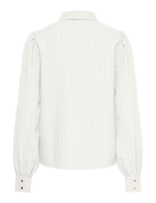 CAMISA TEXTURIZADA CON MANGAS ABULLONADAS BLANCA