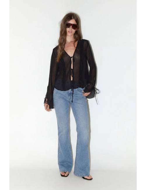 JEANS FLARE HIGH RISE AZUL CLARO