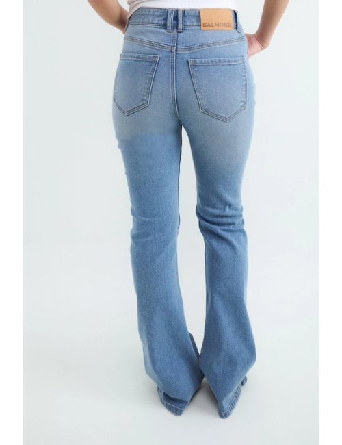 JEANS FLARE HIGH RISE AZUL CLARO