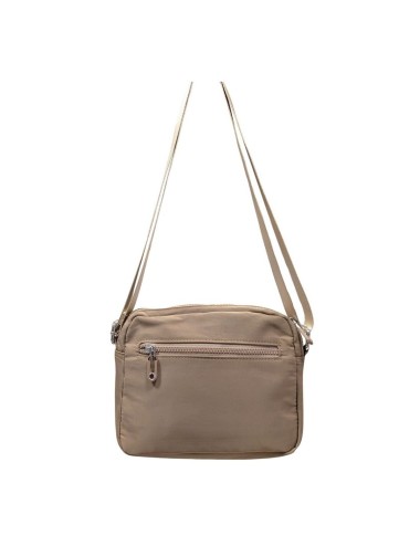 BOLSO BANDOLERA NYLÓN DOBLE CREMALLERA CAMEL