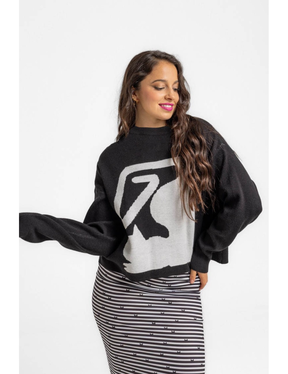 JERSEY CROP BLACK CAT