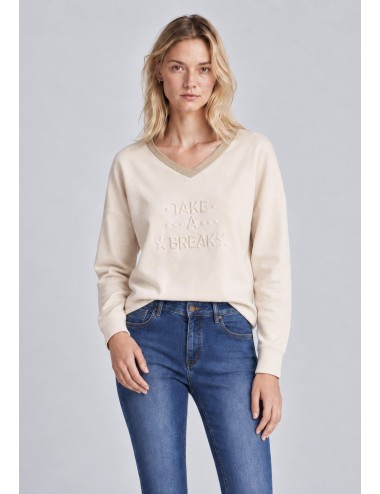 SUDADERA TAKE A BREAK BEIGE