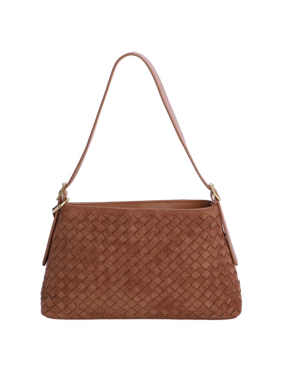 BOLSO HOMBRO TRENZADO CON BORLA LATERAL CAMEL