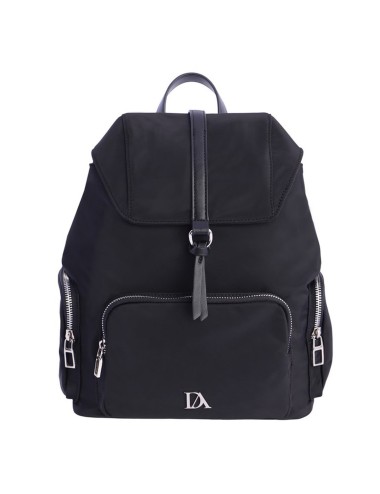 MOCHILA NYLON CREMALLERAS NEGRA