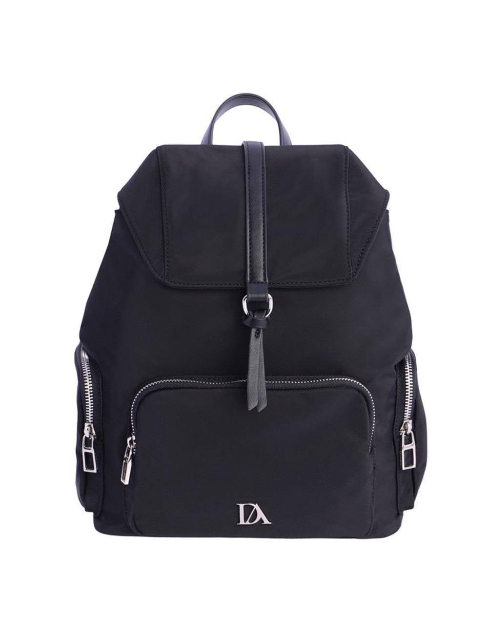 MOCHILA NYLON CREMALLERAS NEGRA