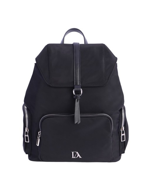 MOCHILA NYLON CREMALLERAS NEGRA