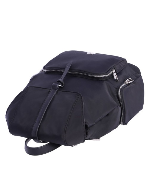 MOCHILA NYLON CREMALLERAS NEGRA