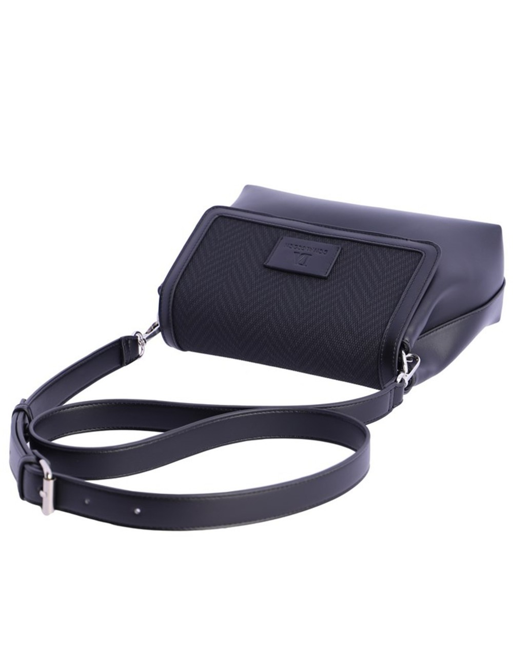 BOLSO BANDOLERA SOLAPA ESPIGA NEGRO