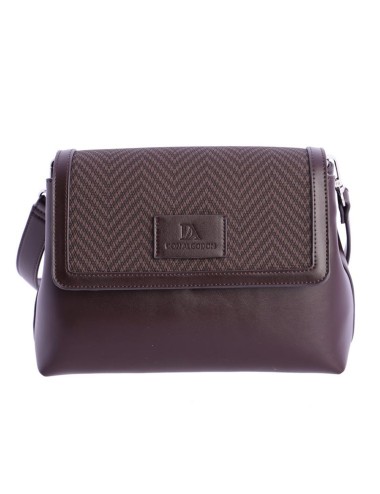 BOLSO BANDOLERA SOLAPA DE ESPIGA MARRÓN