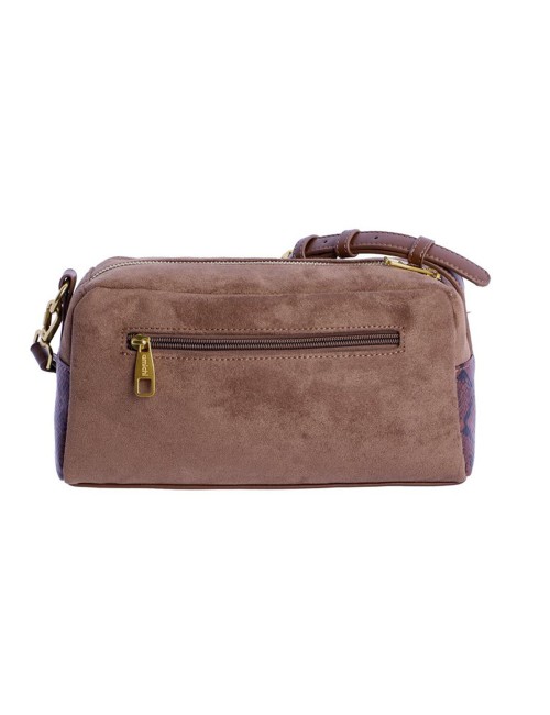 BOLSO BANDOLERA PATCHWORK MULTITEXTURA MARRÓN
