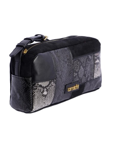 BOLSO BANDOLERA PATCHWORK MULTITEXTURA NEGRO