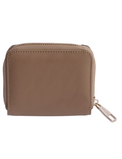 CARTERA PEQUEÑA COMBINADA BEIGE Y MARRÓN