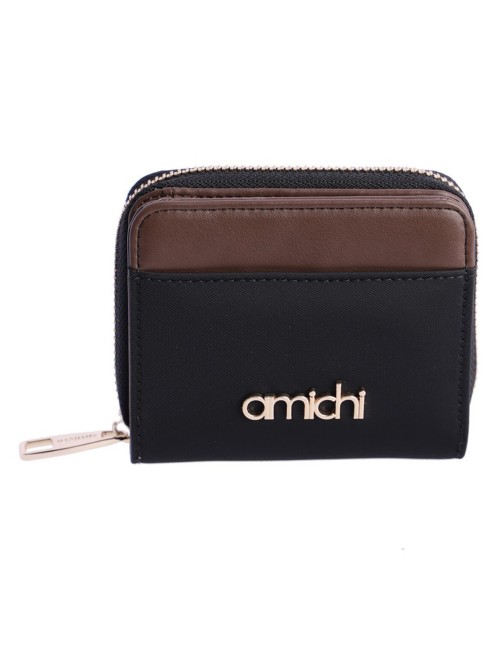 CARTERA PEQUEÑA COMBINADA AZUL MARINO Y BEIGE