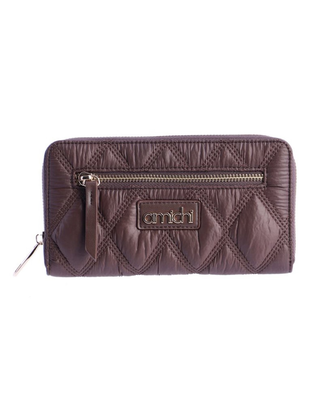 CARTERA ALARGADA ACOLCHADA MARRÓN