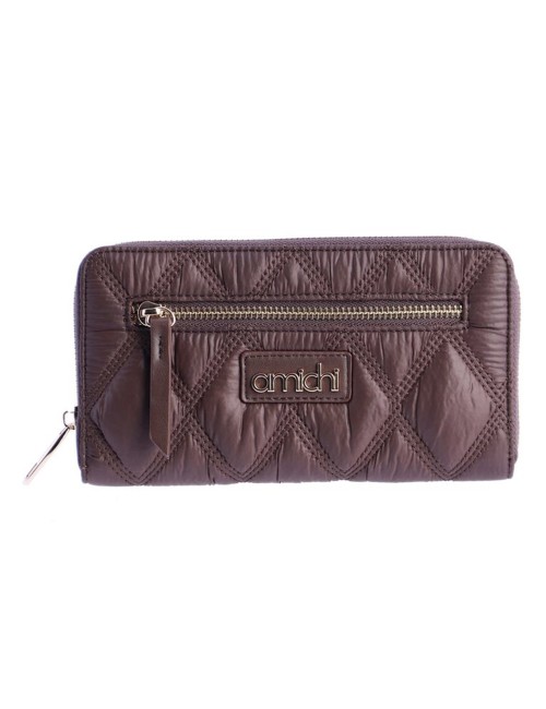 CARTERA ALARGADA ACOLCHADA MARRÓN