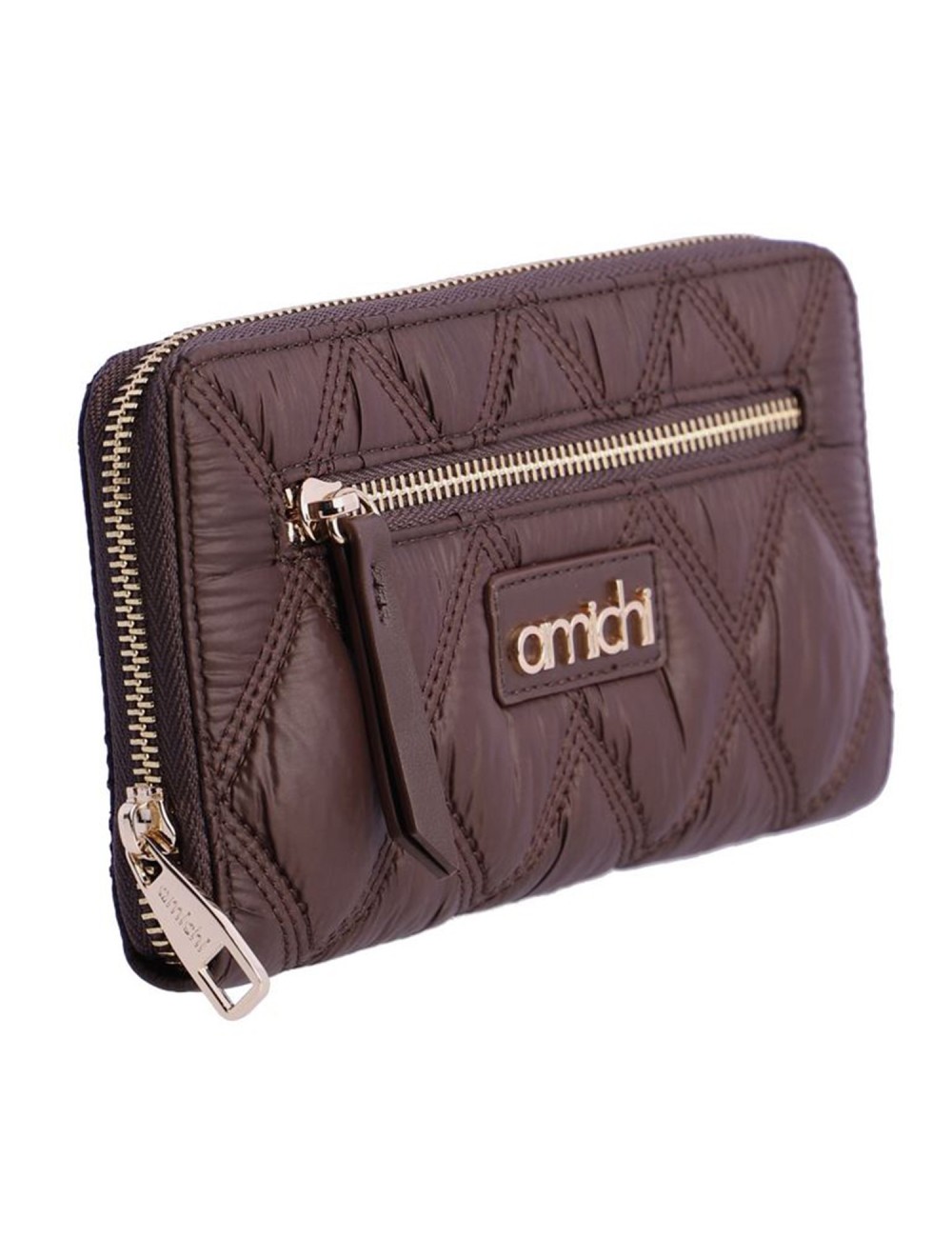 CARTERA ALARGADA ACOLCHADA MARRÓN