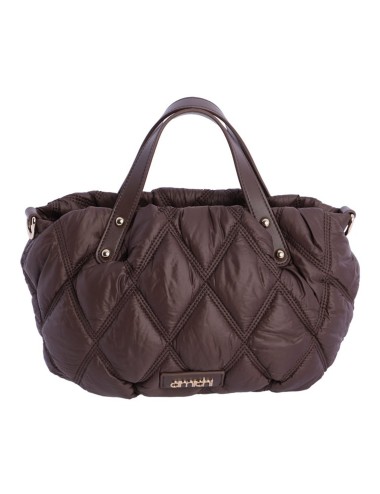 BOLSO DE MANO ACOLCHADO MARRÓN