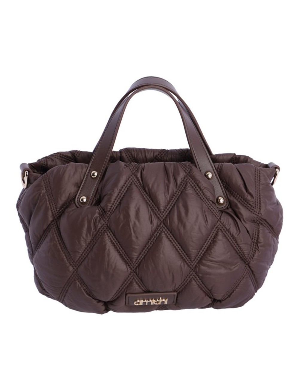 BOLSO DE MANO ACOLCHADO MARRÓN