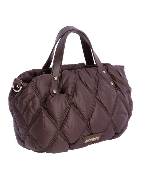 BOLSO DE MANO ACOLCHADO MARRÓN