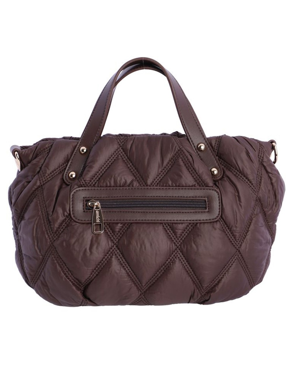 BOLSO DE MANO ACOLCHADO MARRÓN