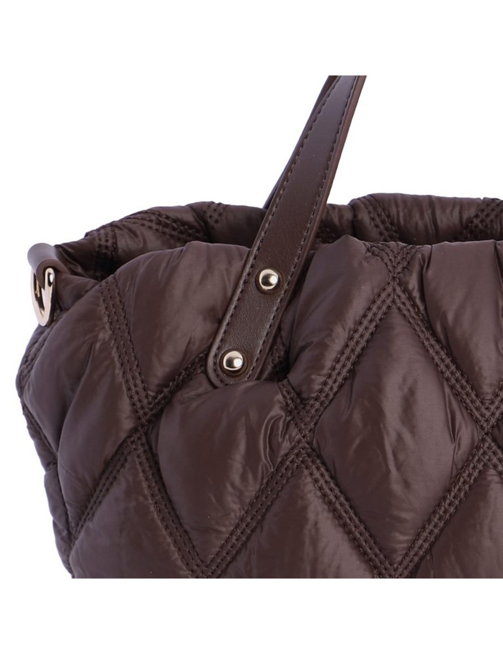 BOLSO DE MANO ACOLCHADO MARRÓN