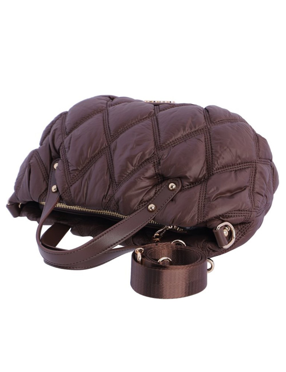 BOLSO DE MANO ACOLCHADO MARRÓN
