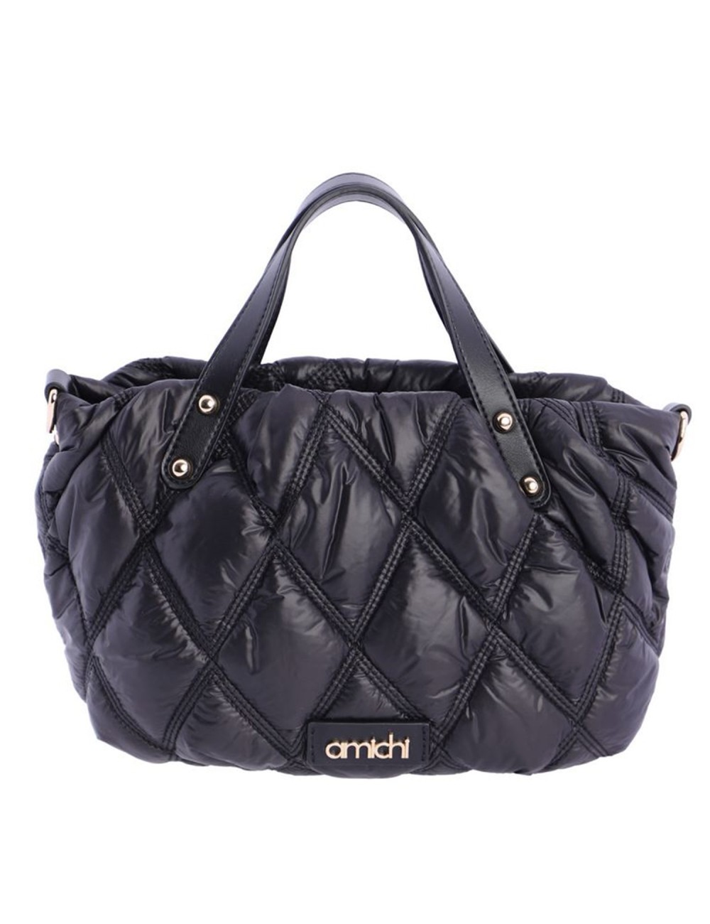 BOLSO DE MANO ACOLCHADO NEGRO