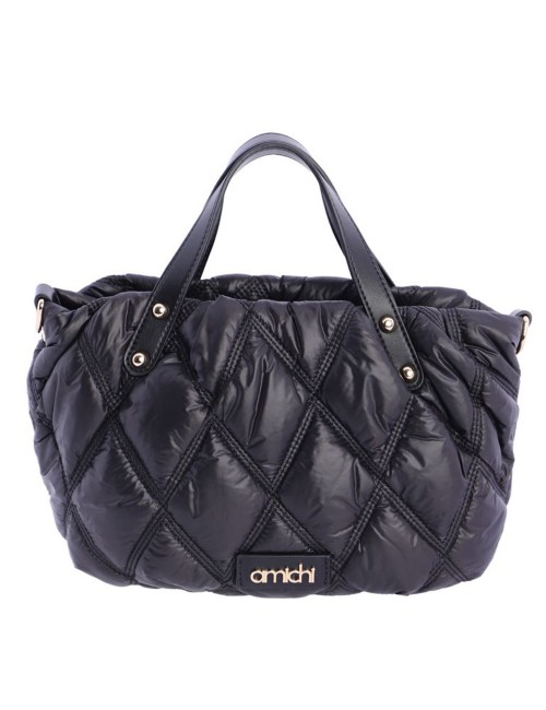 BOLSO DE MANO ACOLCHADO NEGRO