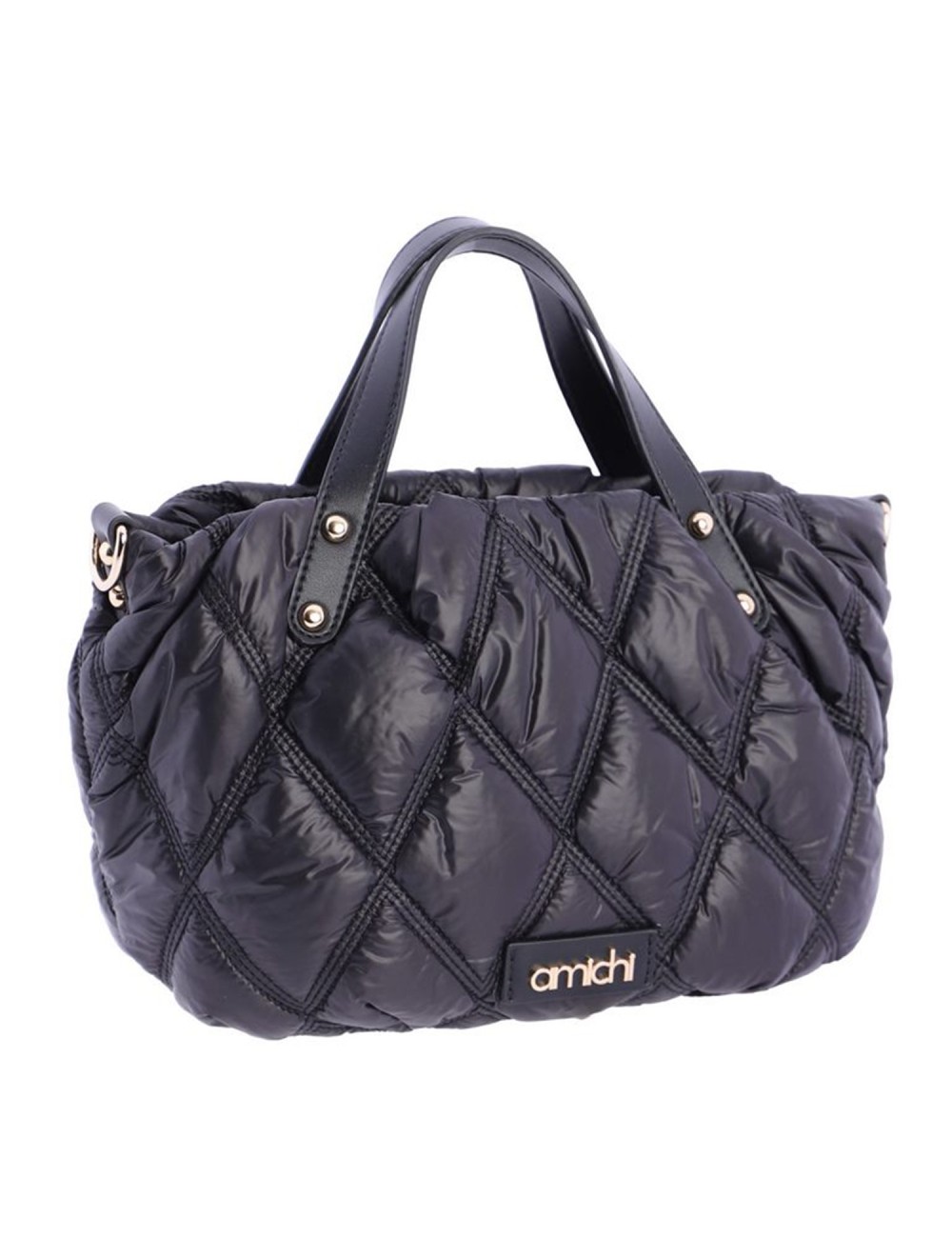 BOLSO DE MANO ACOLCHADO NEGRO