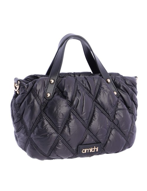 BOLSO DE MANO ACOLCHADO NEGRO