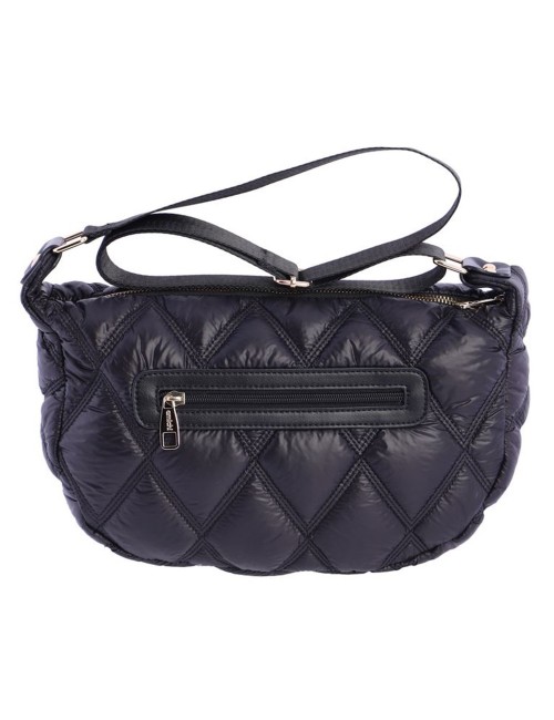 BOLSO BANDOLERA MEDIA LUNA ACOLCHADO NEGRO