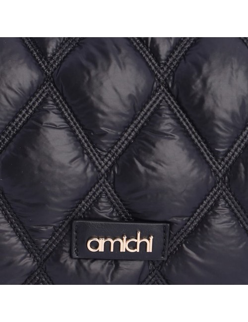 BOLSO BANDOLERA MEDIA LUNA ACOLCHADO NEGRO