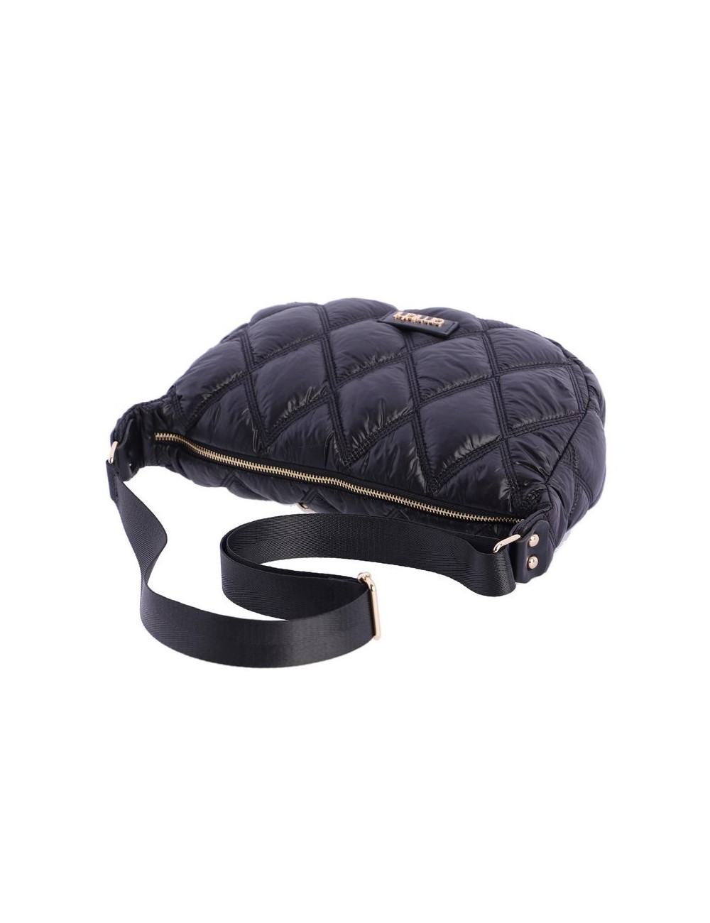 BOLSO BANDOLERA MEDIA LUNA ACOLCHADO NEGRO