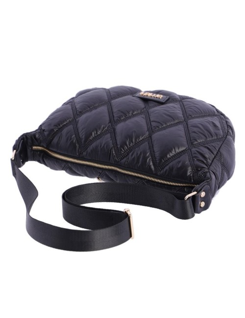 BOLSO BANDOLERA MEDIA LUNA ACOLCHADO NEGRO