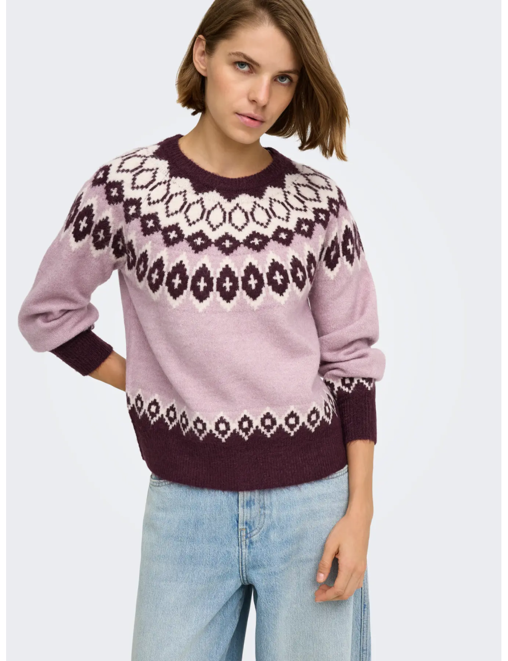 JERSEY JACQUARD GRECA ROSA